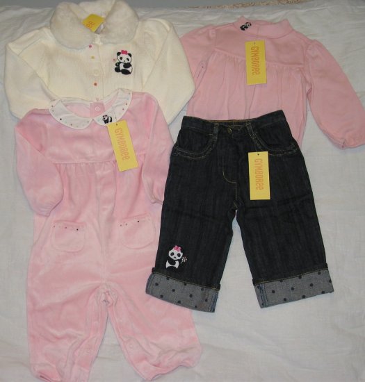GYMBOREE 6-12m LITTLE PANDA girls lot NWT