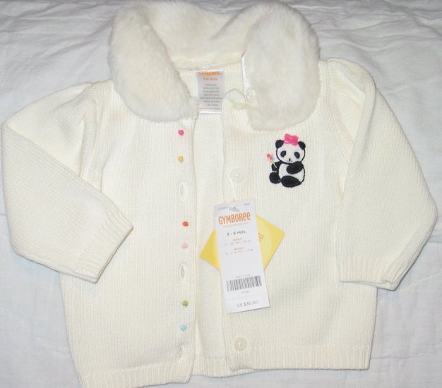 3-6m GYMBOREE Little Panda sweater NWT