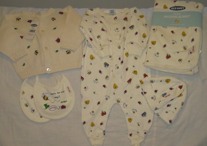 6p OLD NAVY girls NEWBORN 3-6m LAYETTE NWT