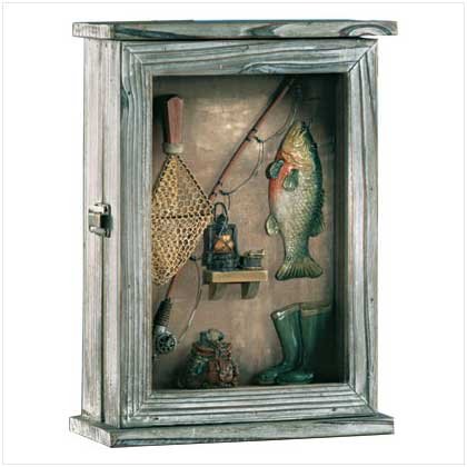 Fishing Shadowbox Key Cabinet