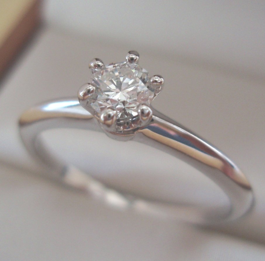 TIFFANY & Co. Platinum .28ct Diamond Engagement Ring 6
