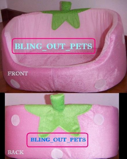 Sweet Pink Dog Cat Strawberry Cushion Bed