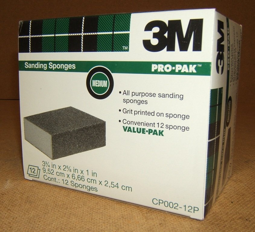 3M Medium Grit Sanding Sponges ProPak 12 Count CP00212P