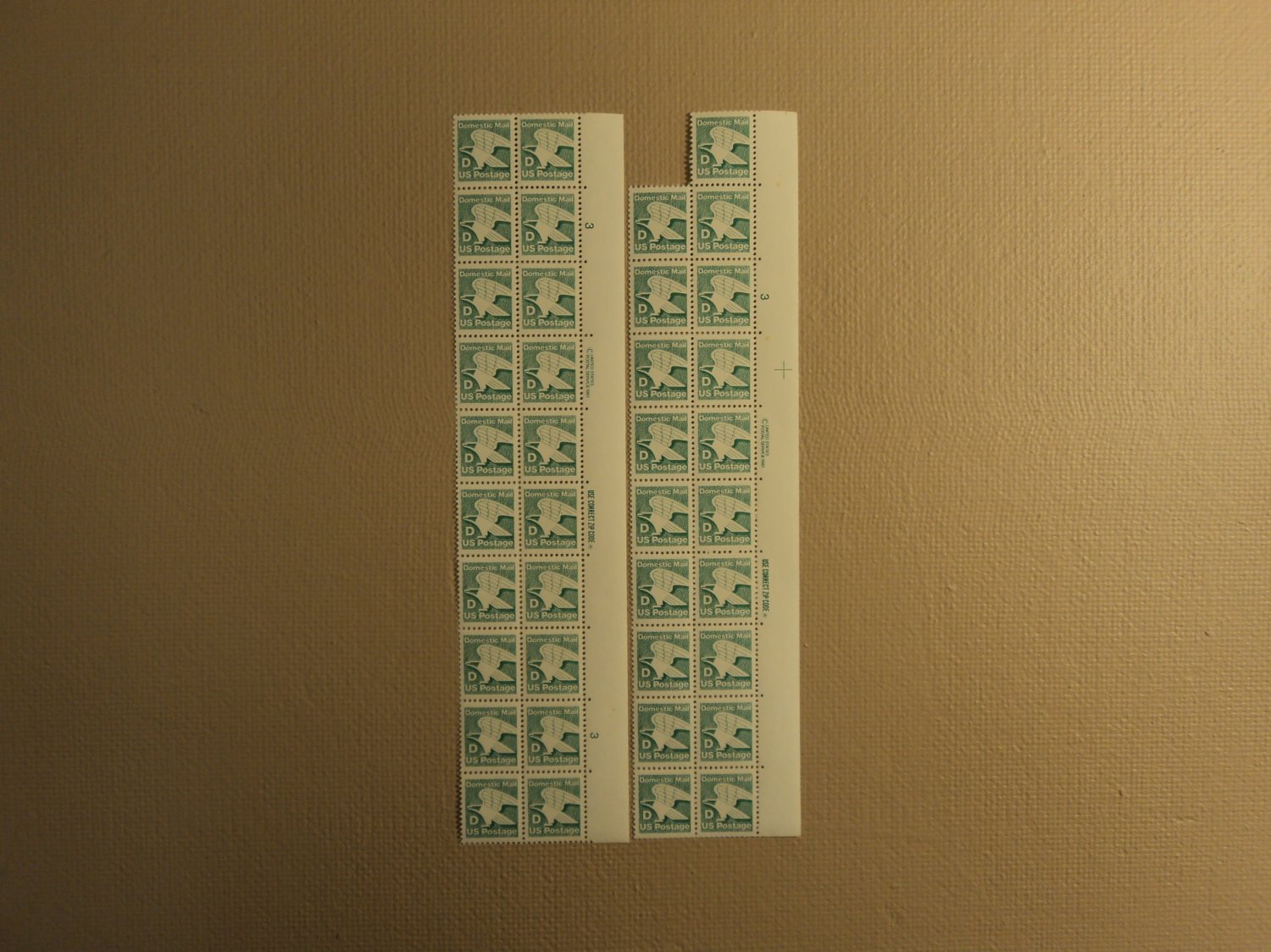 USPS Scott 2111 22c D Domestic Mail Eagle Lot Of 2 Plate Block 39