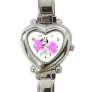 Dalmatian Puppy Dog Heart Italian Charm Watch
