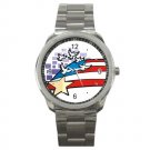 USA Flag with Peace Doves Sport Metal Watch USA Flag with Peace Doves Sport Metal Watch