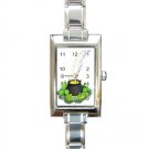 St Patrick's Pot of Gold Irish Rectangular Italian Charm Watch