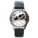 Galloping Horse Herd Round Metal Watch