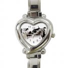 Galloping Horse Herd Heart Italian Charm Watch