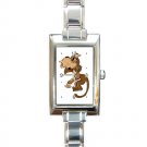 Confused Monkey Rectangular Italian Charm Watch