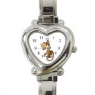 Confused Monkey Heart Italian Charm Watch Confused Monkey Heart Italian Charm Watch