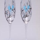 Hand painted Wedding Toasting Flutes Set of 2 Personalized