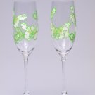 Hand painted Wedding Toasting Flutes Set of 2 Personalized