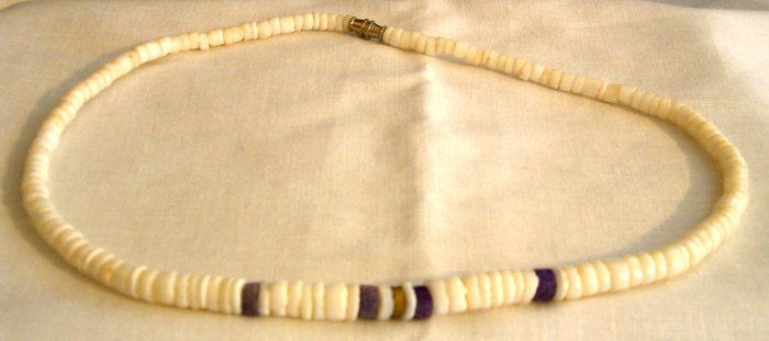 Beautiful White/Purple Stone/Shell/Coral Necklace