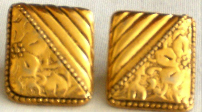 Gold Plated On -The - Diagonal Earrings