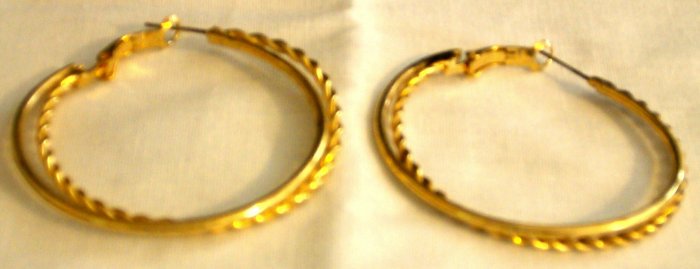 2" Gold Plated Twisted Hoop Earrings
