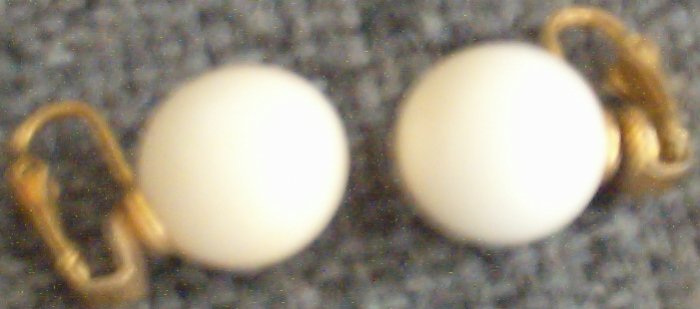Vintage Ivory Earrings ~ Sphere