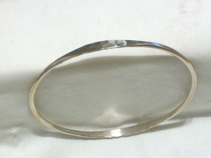 Sterling Silver Hammered Accents Bangle Bracelet
