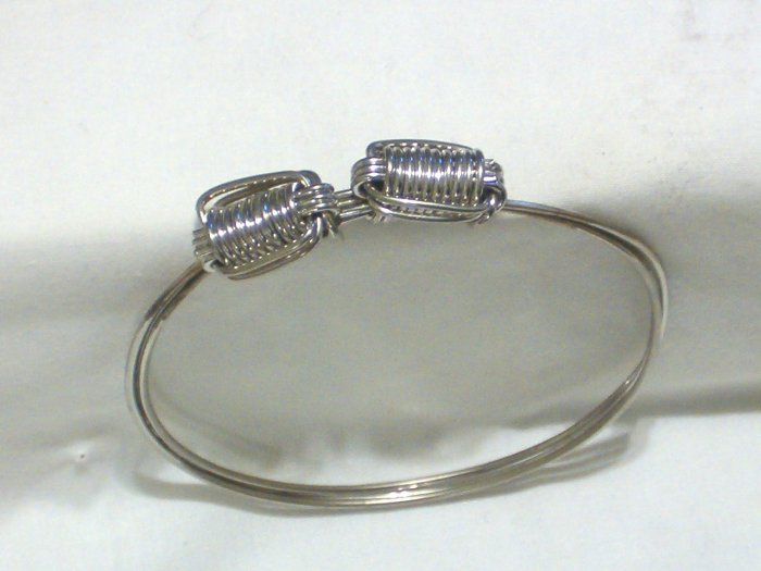 Sterling Silver/Coil Knot Bangle Bracelet