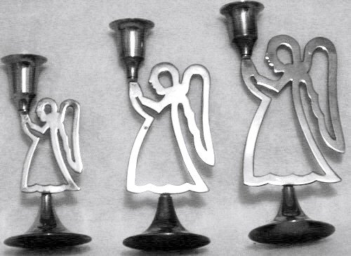 3 Piece Silver Plated Angel Candle Holders