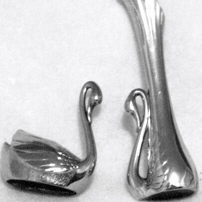Silver Plated 2 Piece Swan Set