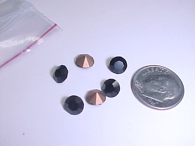 6mm Black Rhinestones 12 Pcs S138 tnk-ent