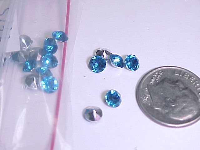 4mm Blue Acrylic Rhinestones S132 50 Pcs tnk-ent
