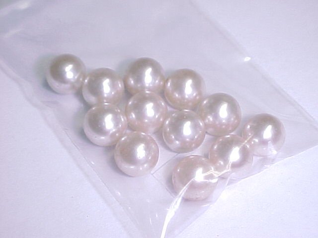 10mm Antiqued White No Hole Pearls 12Pcs A882 tnk-ent