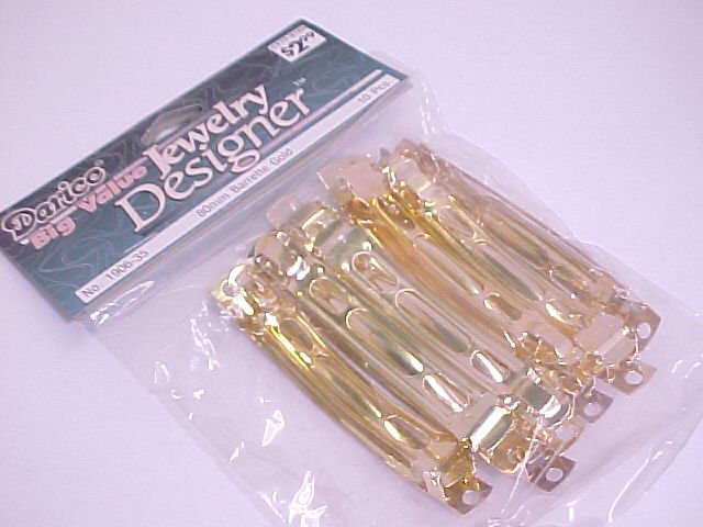 80mm Goldtone Barrettes 10Pcs A858 tnk-ent
