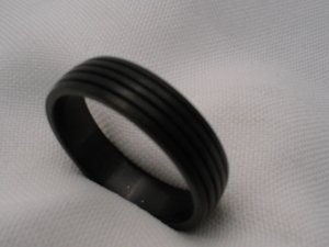 Mens plain black stainless steel jewelry ring band size 12