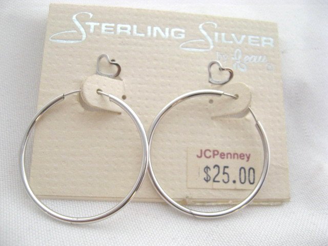 Sterling Silver Beau earring hoop and heart studs set Jewelry 25.00$