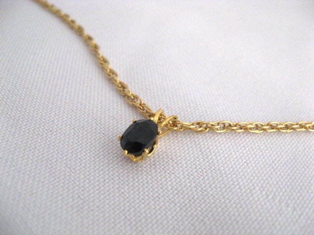 14k Gold Plated Deep Blue GENUINE SAPPHIRE gemstone necklace