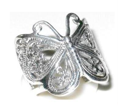 925 sold sterling silver gorgeous Butterly ring band jewelry 8.5