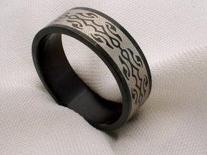 Mens black stainless steel jewelry ring band engagement or casual size 12