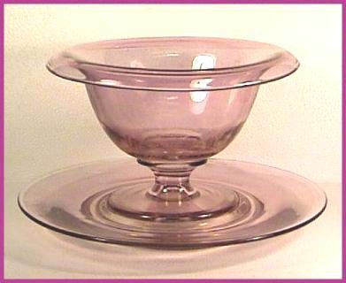 AMETHYST Flashed WHIP CREAM BOWL & UNDERPLATE