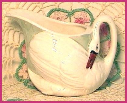 Czech Hand Painted Swan Creamer
