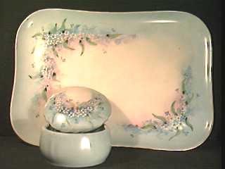 DRESSER TRAY Hand Painted T & V LIMOGES Ca.1914