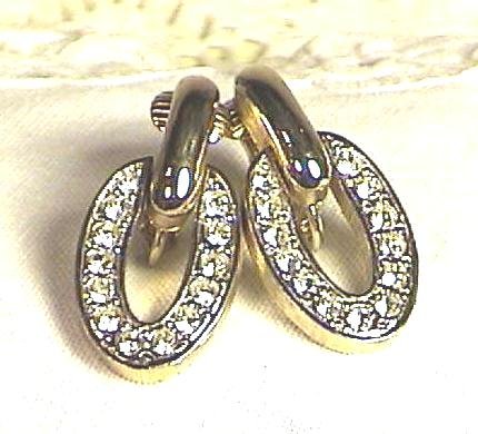 RHINESTONE Open Oval DROP EARRINGS