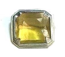 Faux CITRINE SQUARE BROOCH Pin Ca.1900
