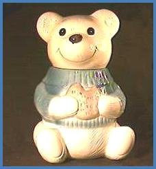 Vintage Metlox Smiling Bear with Sweater Cookie Jar
