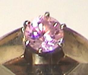 14K Gold Pink Ice Solitaire Ring 14kt