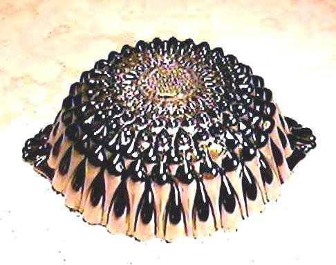 Sunflower Carnival Glass Bon Bon - Radium