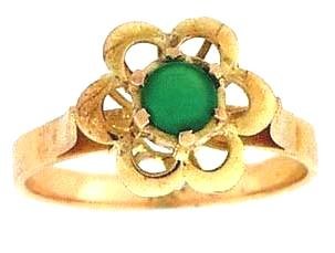Vintage 18 KT Gold Chrysophrase Ring 18kt Chrysoprase