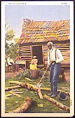 BLACK Americana COLOR PHOTO Postcard