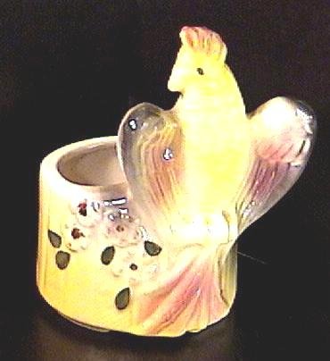 Vintage Cockatoo Planter with Flowers