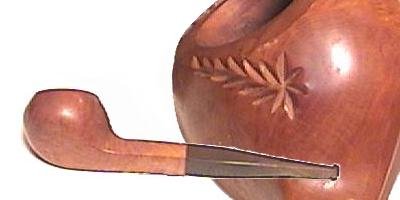 Algerian Briar Pipe with Hand Carved Leaves