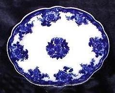 Three Flow Blue 'Waldorf' Platters New Wharf Pottery