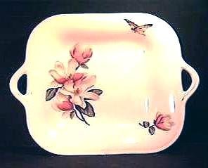 Staffordshire BUTTERFLY and FLORAL Handled DISH