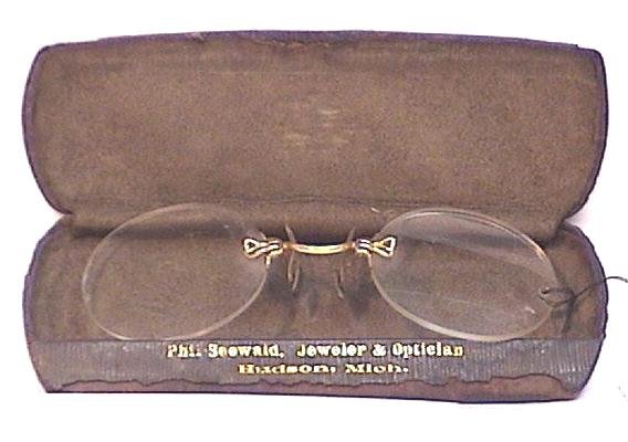 Stic-Tite Gold Plated Spectacles Circa 1890 with Case