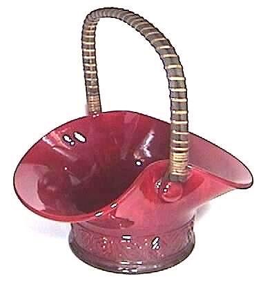 Fenton MANDARIN RED BASKET Ca.1933